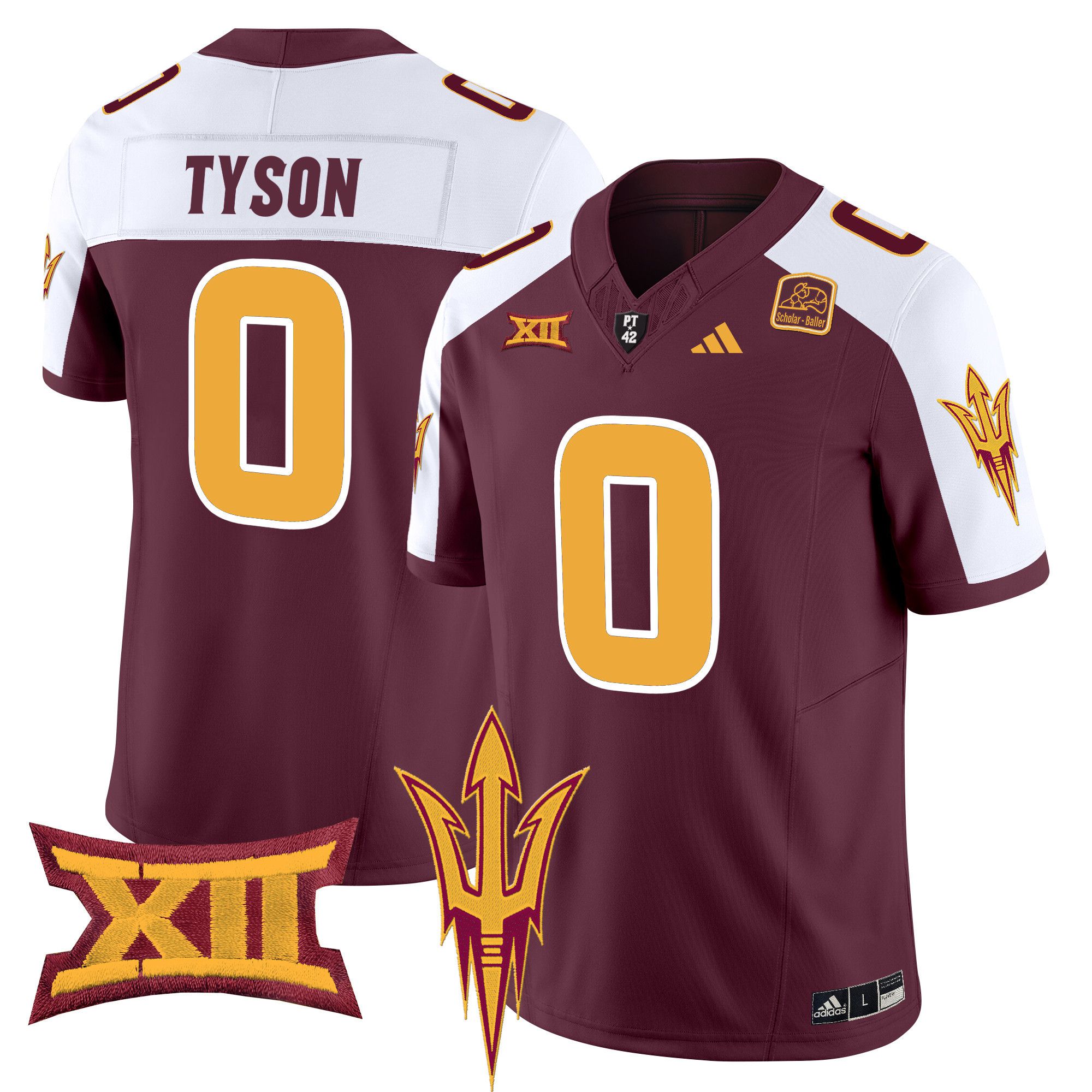 Men Arizona State Sun Devils #0 Tyson Red 2024 Vapor Limited NCAA Jersey